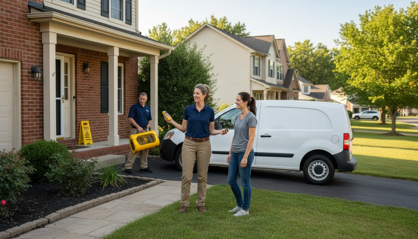 Residential water damage restoration in Conesville, IA